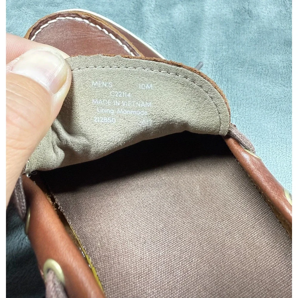 Cole Haan Boat Shoes Mens 10M Brown Leather Lace Up Deck Casual